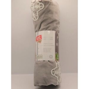 New Merry Moments Christmas Tree Skirt Grey with Snowflakes 48in